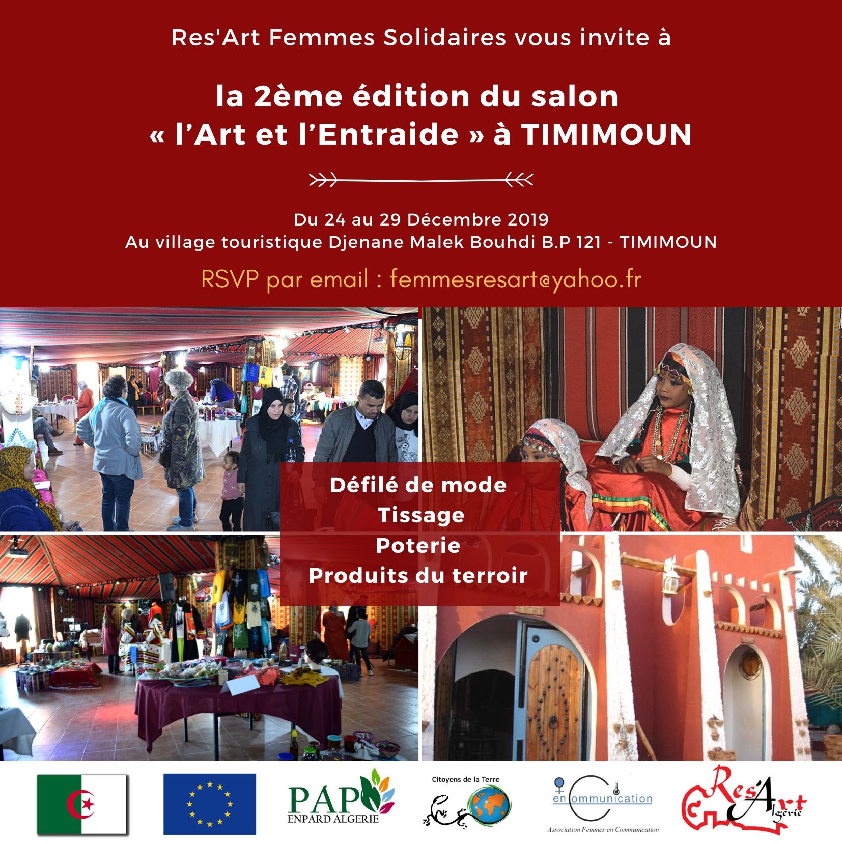You are currently viewing Res’Art organise la deuxième édition du salon «l’Art et l’Entraide» à TIMIMOUN